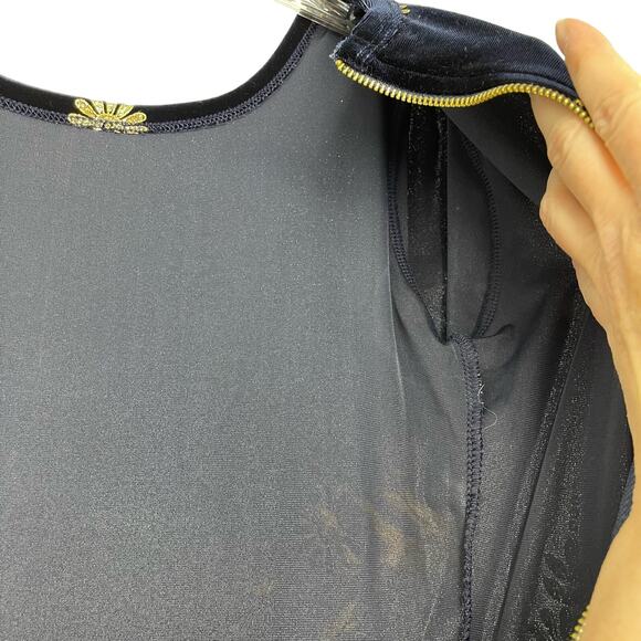 Lularoe Small Elegant Amelia Navy Gold Flowers Holiday Dress Sz S Christmas - Picture 14 of 16